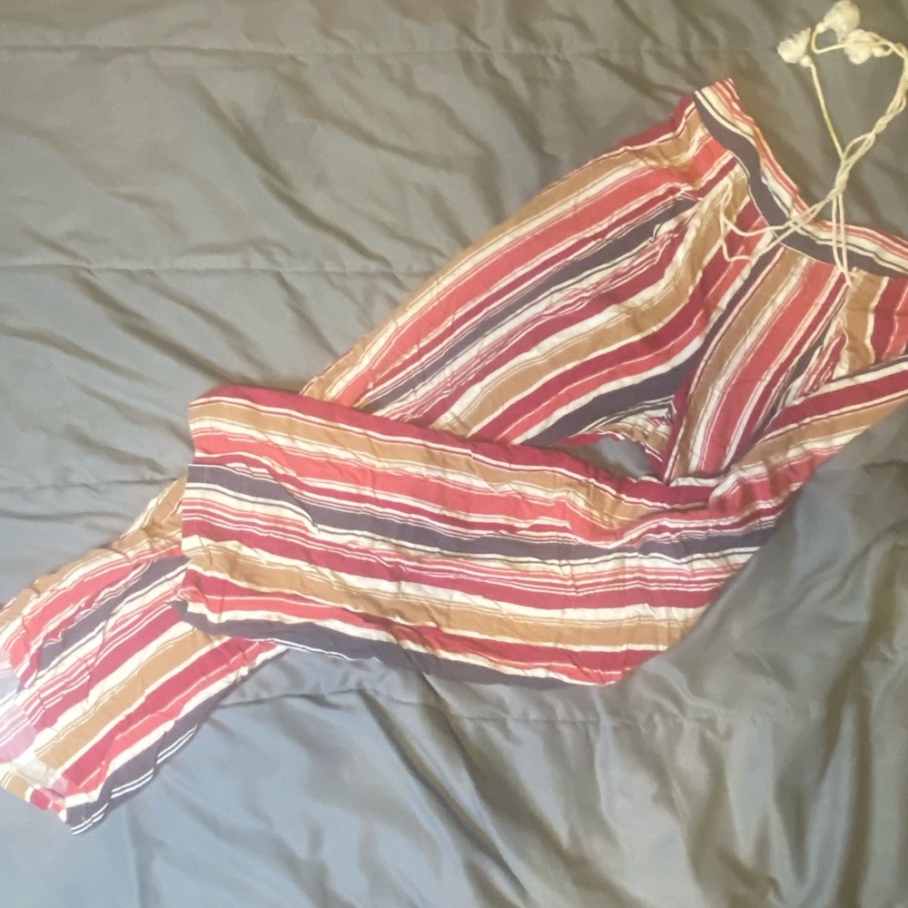 BeBop Flowy Striped Pants : String Tie : Size L